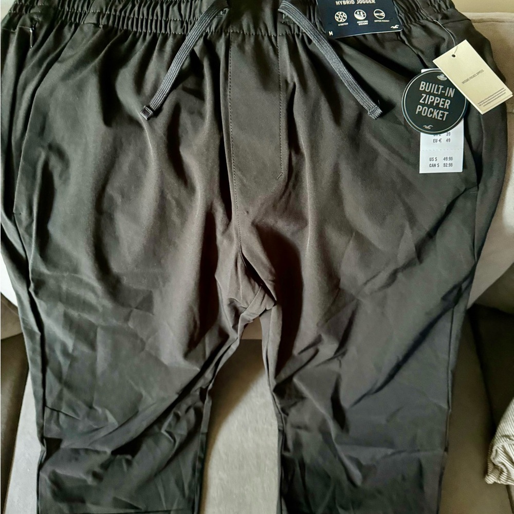 Hollister Black Sweatpants with Zipper Pocket